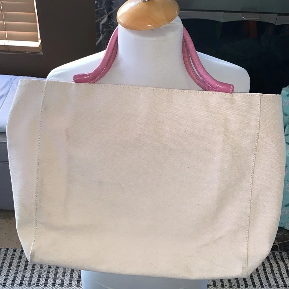Gently Loved Canvas Leather Handles Tote Bag by Kate Spade